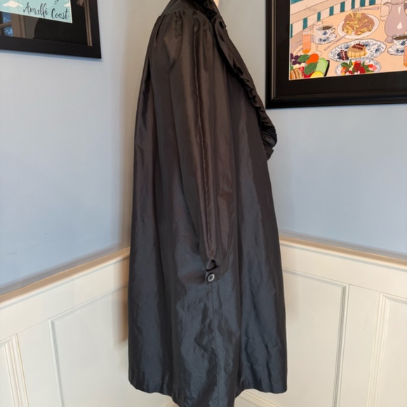 True Vintage 1980s Marmika by Fitz Black Lightweight Car Coat Driving Coat Sz 12 - Picture 4 of 9